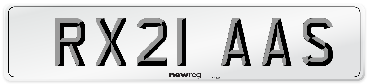 RX21 AAS Number Plate from New Reg